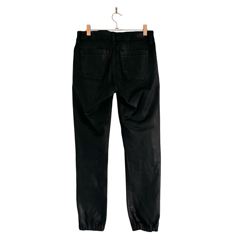 Paige Mayslie Cropped Coated Jogger $259 Black Fog Luxe Size 24 Minimalist - Picture 4 of 12